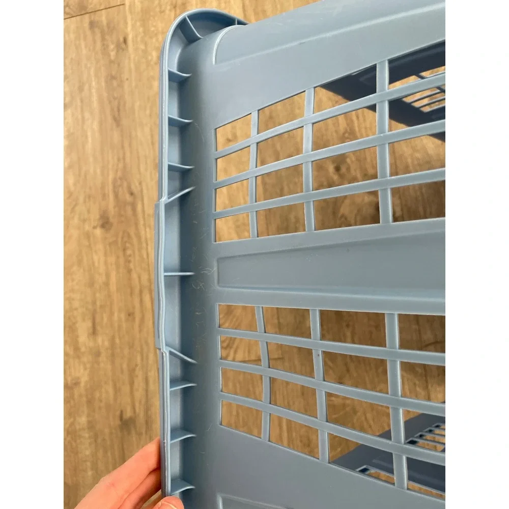 Vintage Rubbermaid Laundry Basket 2965 Light Blue Hamper Rectangular Plastic EUC